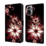 For Xiaomi Redmi Note 10 4G Crystal 3D Shockproof Protective Leather Phone Case(Fantastic Flower)