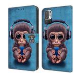 For Xiaomi Redmi Note 10 5G Crystal 3D Shockproof Protective Leather Phone Case(Orangutan)