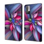 For Xiaomi Redmi Note 10 5G Crystal 3D Shockproof Protective Leather Phone Case(Colorful Flower)