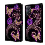 For Xiaomi Redmi Note 11 Pro 5G / 4G Global Crystal 3D Shockproof Protective Leather Phone Case(Purple Flower Butterfly)