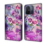 For Xiaomi Redmi 11A 4G / Redmi 12C Global Crystal 3D Shockproof Protective Leather Phone Case(Butterfly)