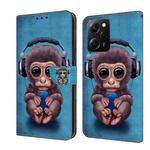 For Xiaomi Redmi Note 12 Pro Global Crystal 3D Shockproof Protective Leather Phone Case(Orangutan)
