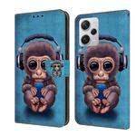For Xiaomi Redmi Note 12 Pro+ Crystal 3D Shockproof Protective Leather Phone Case(Orangutan)