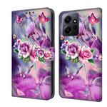 For Xiaomi Redmi Note 12 4G Crystal 3D Shockproof Protective Leather Phone Case(Butterfly)