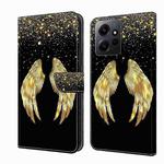 For Xiaomi Redmi Note 12 4G Crystal 3D Shockproof Protective Leather Phone Case(Golden Wings)