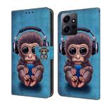 For Xiaomi Redmi Note 12 4G Crystal 3D Shockproof Protective Leather Phone Case(Orangutan)