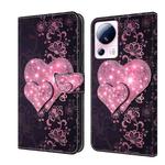 For Xiaomi 13 Lite Crystal 3D Shockproof Protective Leather Phone Case(Lace Love)