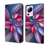 For Xiaomi 13 Lite Crystal 3D Shockproof Protective Leather Phone Case(Colorful Flower)