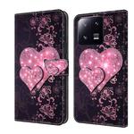 For Xiaomi 13 Pro Crystal 3D Shockproof Protective Leather Phone Case(Lace Love)