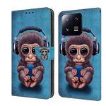 For Xiaomi 13 Pro Crystal 3D Shockproof Protective Leather Phone Case(Orangutan)