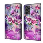 For Samsung Galaxy A13 4G / 5G / A04S Crystal 3D Shockproof Protective Leather Phone Case(Butterfly)