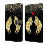 For Samsung Galaxy A21s Crystal 3D Shockproof Protective Leather Phone Case(Golden Wings)