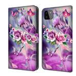 For Samsung Galaxy A22 5G Crystal 3D Shockproof Protective Leather Phone Case(Butterfly)
