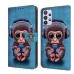 For Samsung Galaxy A32 5G Crystal 3D Shockproof Protective Leather Phone Case(Orangutan)