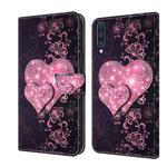 For Samsung Galaxy A50 Crystal 3D Shockproof Protective Leather Phone Case(Lace Love)