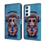 For Samsung Galaxy A54 5G Crystal 3D Shockproof Protective Leather Phone Case(Orangutan)