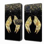 For Samsung Galaxy A71 4G Crystal 3D Shockproof Protective Leather Phone Case(Golden Wings)