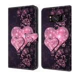 For Samsung Galaxy S8 Crystal 3D Shockproof Protective Leather Phone Case(Lace Love)
