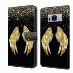 For Samsung Galaxy S8+ Crystal 3D Shockproof Protective Leather Phone Case(Golden Wings)