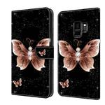 For Samsung Galaxy S9 Crystal 3D Shockproof Protective Leather Phone Case(Pink Diamond Butterfly)