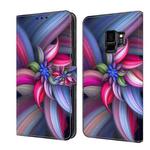 For Samsung Galaxy S9 Crystal 3D Shockproof Protective Leather Phone Case(Colorful Flower)