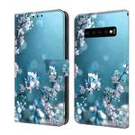 For Samsung Galaxy S10 Crystal 3D Shockproof Protective Leather Phone Case(Plum Flower)