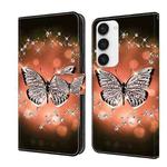 For Samsung Galaxy S23 Crystal 3D Shockproof Protective Leather Phone Case(Crystal Butterfly)