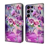 For Samsung Galaxy S23 FE 5G Crystal 3D Shockproof Protective Leather Phone Case(Butterfly)