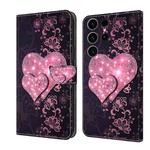 For Samsung Galaxy S23 FE 5G Crystal 3D Shockproof Protective Leather Phone Case(Lace Love)