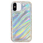For iPhone X / XS Laser Sequin Waves TPU Phone Case(Transparent)