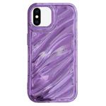 For iPhone XR Laser Sequin Waves TPU Phone Case(Purple)