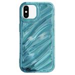For iPhone XS Max Laser Sequin Waves TPU Phone Case(Blue)