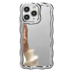 For iPhone 12 Pro Max Electroplated Mirror Waves Silicone Phone Case(Silver)