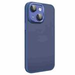 For iPhone 14 Plus All-inclusive TPU Edge Acrylic Back Phone Case with Lens Film(Navy Blue)