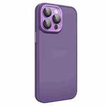For iPhone 14 Pro Max All-inclusive TPU Edge Acrylic Back Phone Case with Lens Film(Deep Purple)