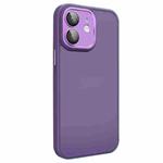 For iPhone 12 All-inclusive TPU Edge Acrylic Back Phone Case with Lens Film(Deep Purple)