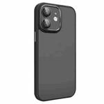 For iPhone 12 All-inclusive TPU Edge Acrylic Back Phone Case with Lens Film(Black)