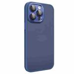 For iPhone 12 Pro Max All-inclusive TPU Edge Acrylic Back Phone Case with Lens Film(Navy Blue)