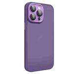 For iPhone 15 Plus All-inclusive TPU Edge Acrylic Back Phone Case with Lens Film(Deep Purple)