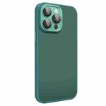 For iPhone 15 Plus All-inclusive TPU Edge Acrylic Back Phone Case with Lens Film(Green)