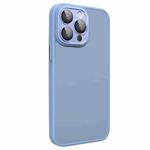 For iPhone 15 Plus All-inclusive TPU Edge Acrylic Back Phone Case with Lens Film(Sierra Blue)