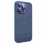 For iPhone 15 All-inclusive TPU Edge Acrylic Back Phone Case with Lens Film(Navy Blue)