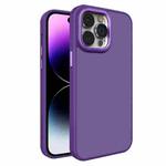 For iPhone 14 Pro All-inclusive TPU Edge Acrylic Back Phone Case(Deep Purple)