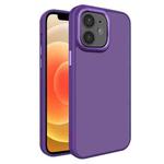 For iPhone 12 All-inclusive TPU Edge Acrylic Back Phone Case(Deep Purple)