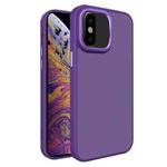 For iPhone X / XS All-inclusive TPU Edge Acrylic Back Phone Case(Deep Purple)