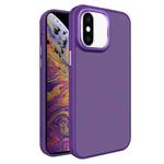For iPhone XS Max All-inclusive TPU Edge Acrylic Back Phone Case(Deep Purple)