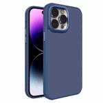 For iPhone 15 Plus All-inclusive TPU Edge Acrylic Back Phone Case(Navy Blue)