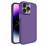 For iPhone 15 Plus All-inclusive TPU Edge Acrylic Back Phone Case(Deep Purple)