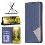 For Motorola Edge 40 Rhombus Texture Magnetic Leather Phone Case(Blue)