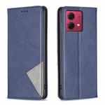 For Motorola Moto G84 5G Rhombus Texture Magnetic Leather Phone Case(Blue)